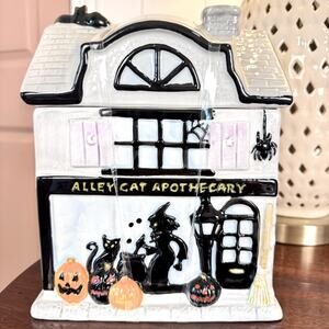 Alleycat Apothecary Halloween cookie jar from Arlington designs